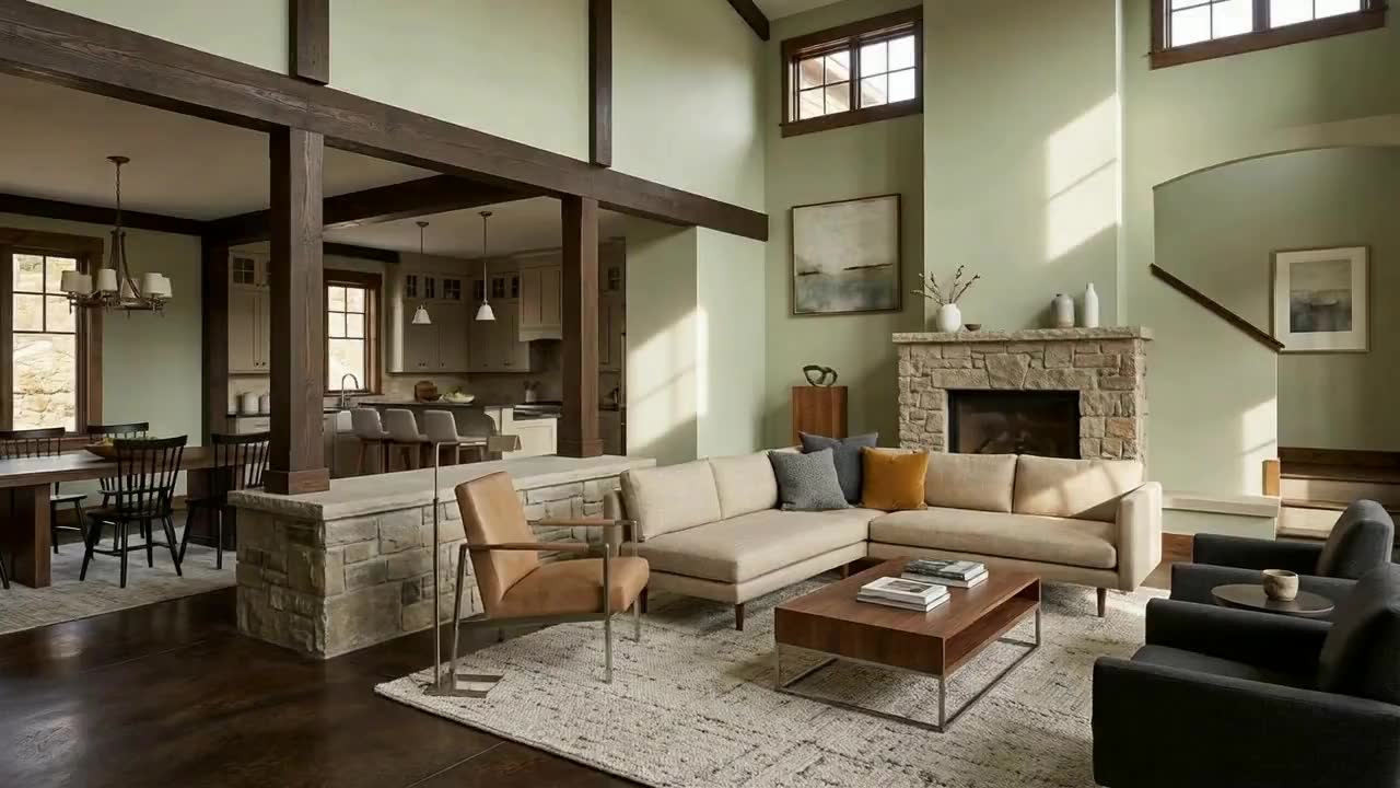 Empty room staged with furniture by AI